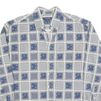 PETER HADLEY Mens Blue & White Patterned Cotton Blend Shirt L Casual Long Sleeve