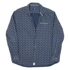 PIERRE CARDIN Mens Shirt Blue Paisley Long Sleeve L