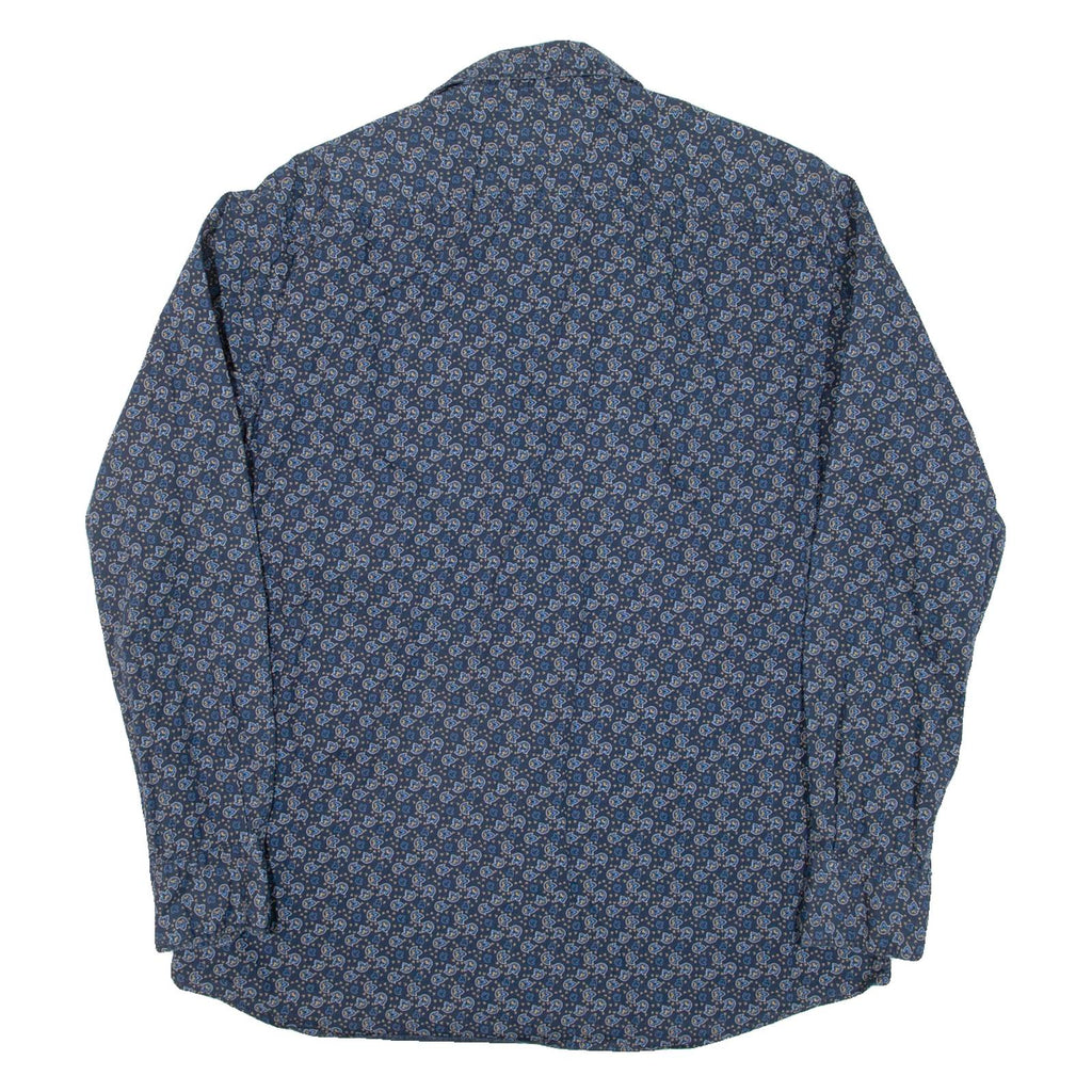 PIERRE CARDIN Mens Shirt Blue Paisley Long Sleeve L