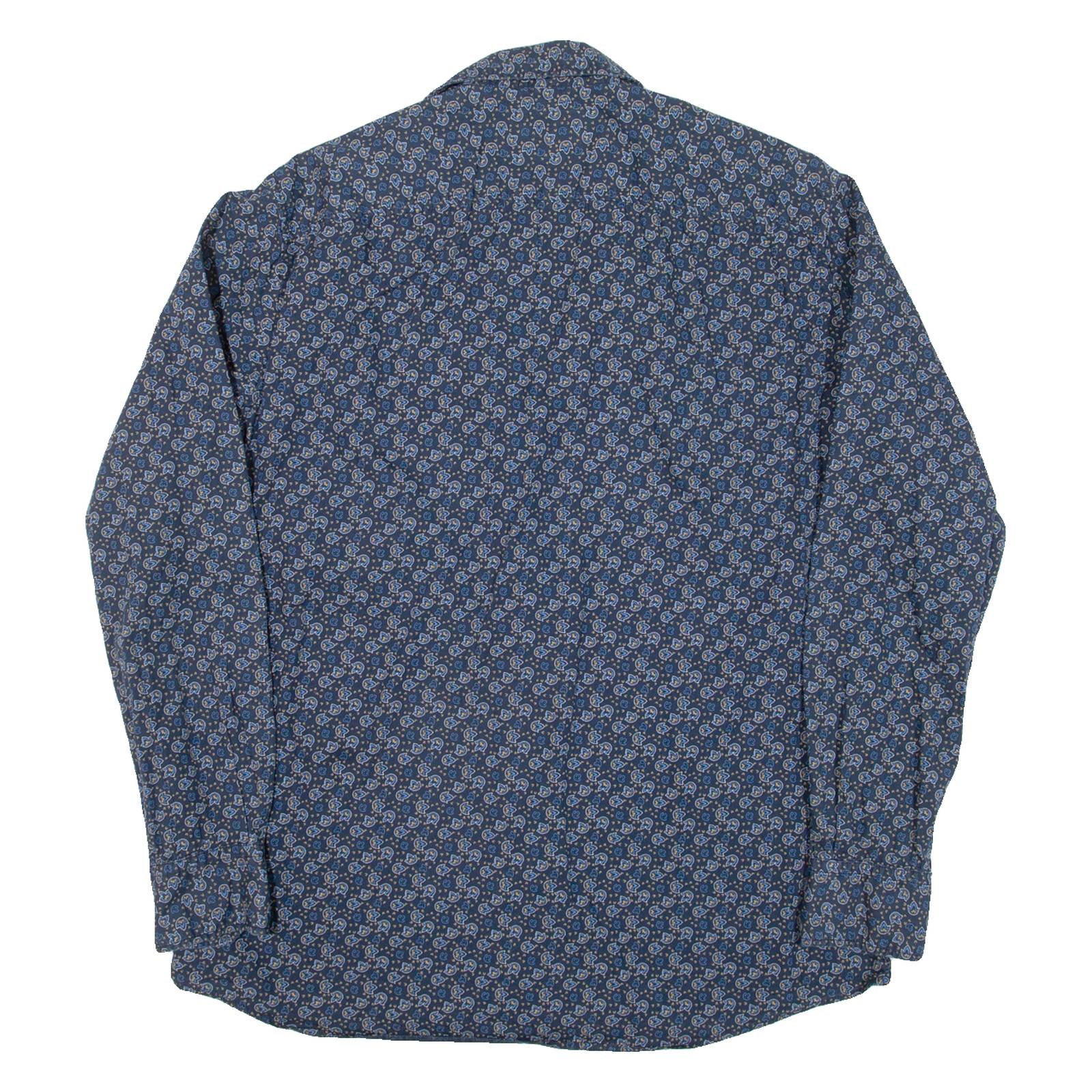 PIERRE CARDIN Mens Shirt Blue Paisley Long Sleeve L