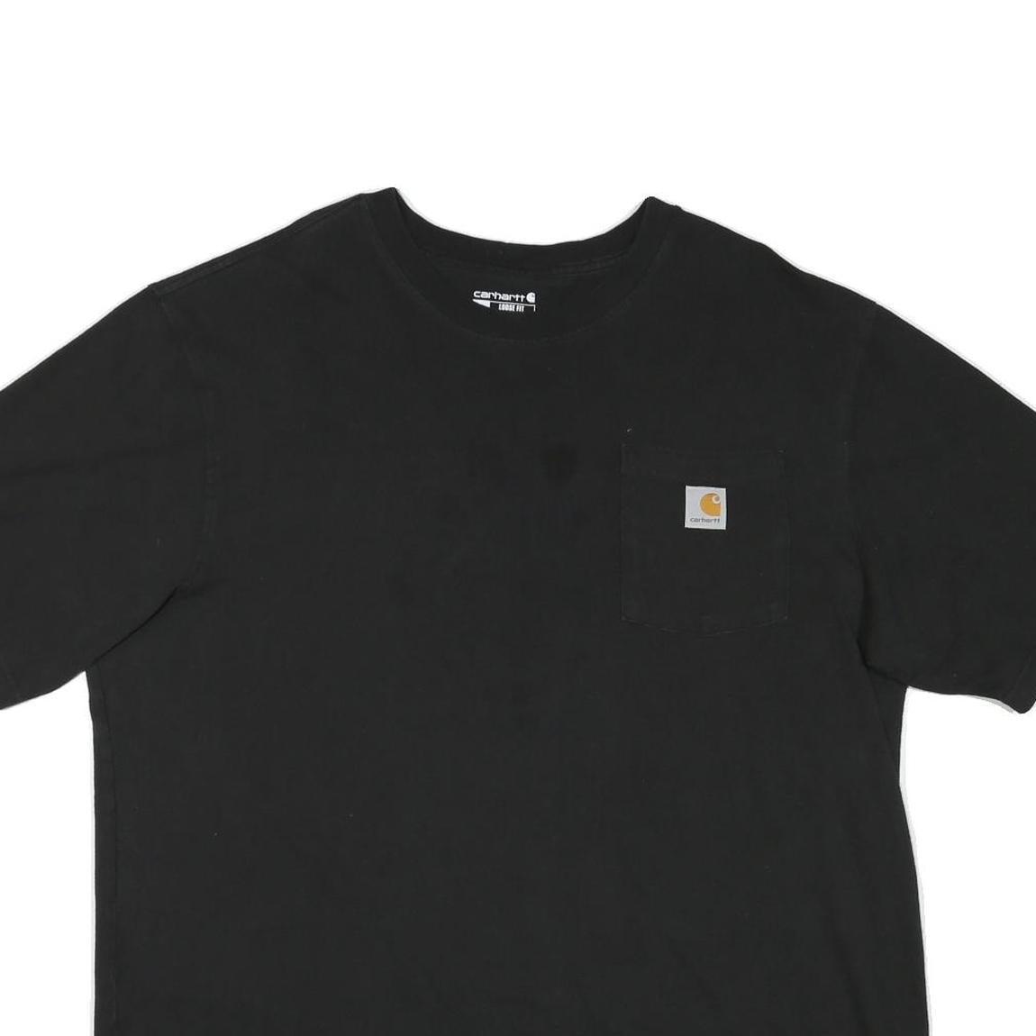 CARHARTT Mens Black T-Shirt XL Short Sleeve Crew Neck Pocket Logo