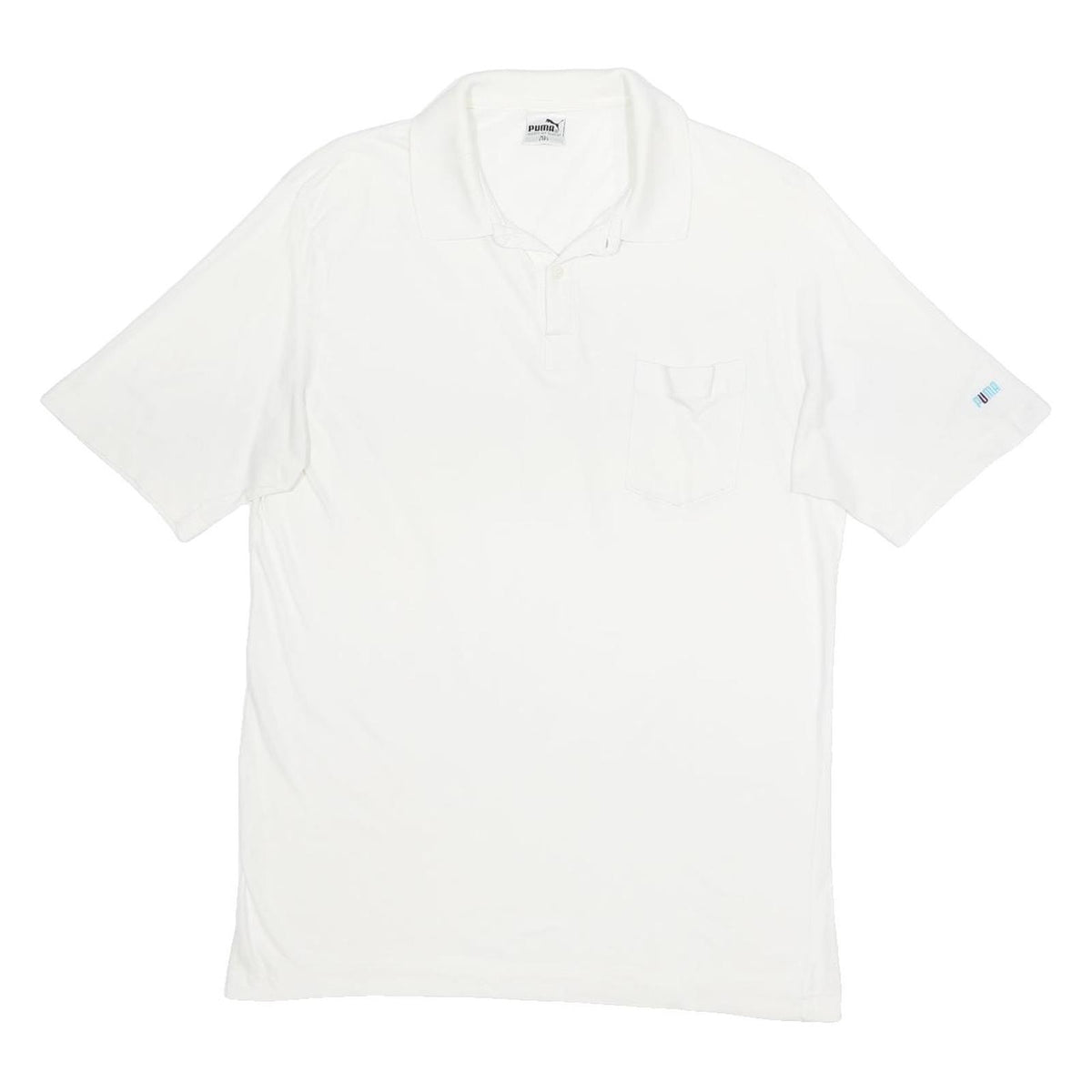 PUMA Mens White Short Sleeve Plain Polo Shirt XL Cotton Blend Casual