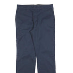 DICKIES Mens Navy Regular Fit Straight Trousers Cotton Blend W32 L30 Workwear