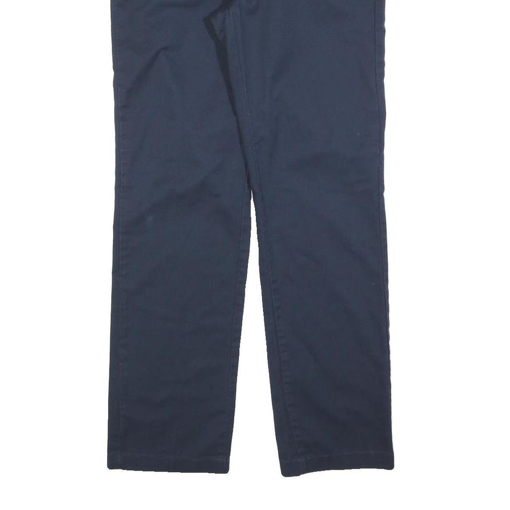 DICKIES Mens Navy Regular Fit Straight Trousers Cotton Blend W32 L30 Workwear