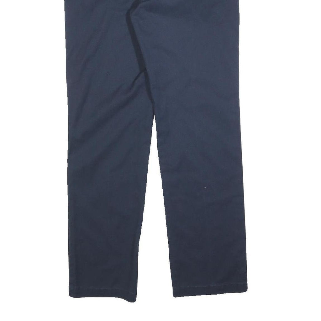 DICKIES Mens Navy Regular Fit Straight Trousers Cotton Blend W32 L30 Workwear