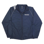 ADIDAS Mens Navy Blue Industrial Packaging Logo Zip Up Jacket L Polyester Blend