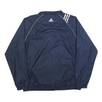 ADIDAS Mens Navy Blue Industrial Packaging Logo Zip Up Jacket L Polyester Blend