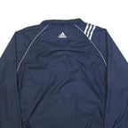 ADIDAS Mens Navy Blue Industrial Packaging Logo Zip Up Jacket L Polyester Blend
