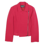 EMPORIO ARMANI Womens Red Jacket XS Zip Pocket Classic Stylish Elegant
