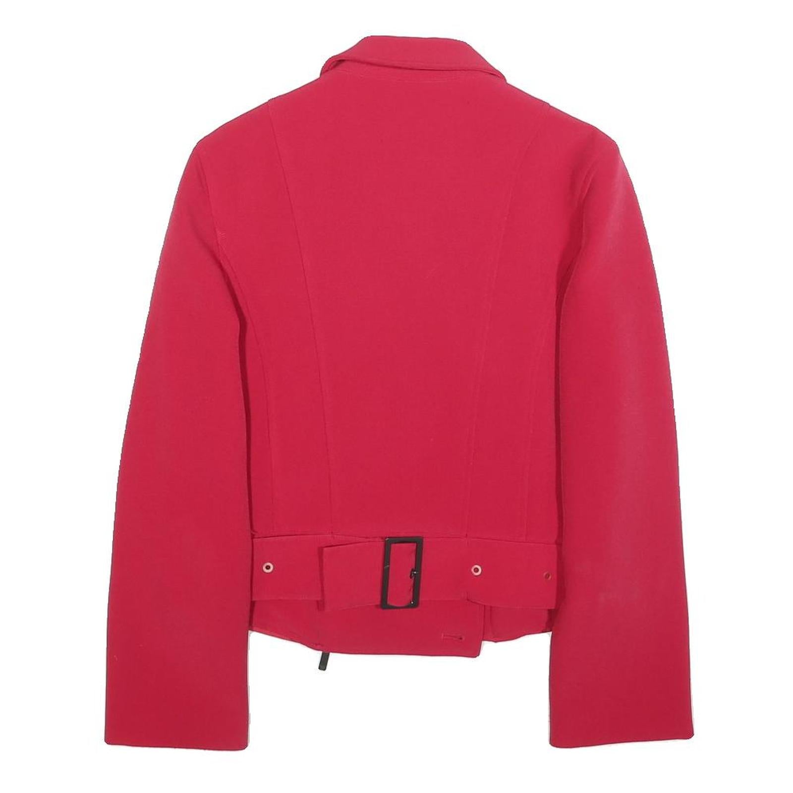 EMPORIO ARMANI Womens Red Jacket XS Zip Pocket Classic Stylish Elegant