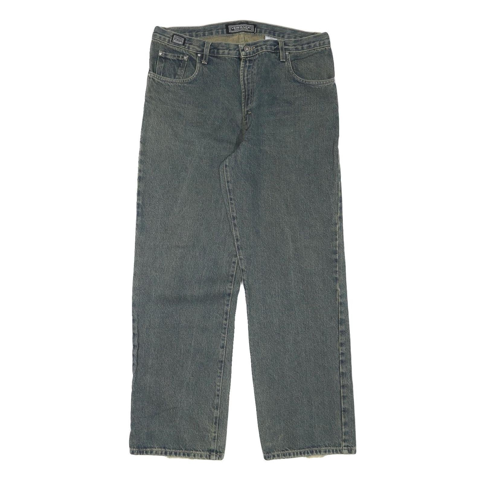 VERSACE JEANS COUTURE Mens Jeans Blue Regular Straight Denim Light W35 L31