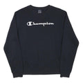 CHAMPION Boys Black Cotton Blend Crew Neck 2XL Logo Print Sweatshirt