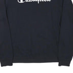 CHAMPION Boys Black Cotton Blend Crew Neck 2XL Logo Print Sweatshirt