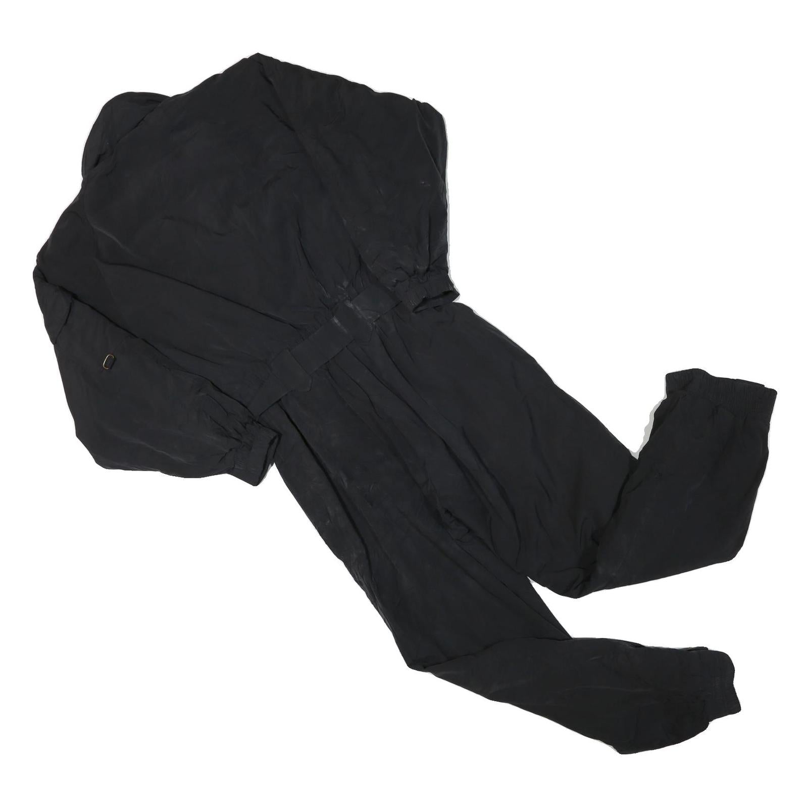 EDDIE BAUER Womens Black Dungarees Regular Fit Polyester Blend S W28 L29 Belted