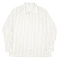 LIBERO Mens White & Cream Stripe Shirt L Long Sleeve Button Casual Shirt