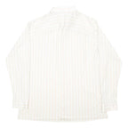 LIBERO Mens White & Cream Stripe Shirt L Long Sleeve Button Casual Shirt