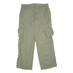 H&M Womens Relaxed Khaki Cargo Trousers W34 L32 Zip Pocket Casual Cotton Blend