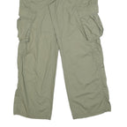 H&M Womens Relaxed Khaki Cargo Trousers W34 L32 Zip Pocket Casual Cotton Blend