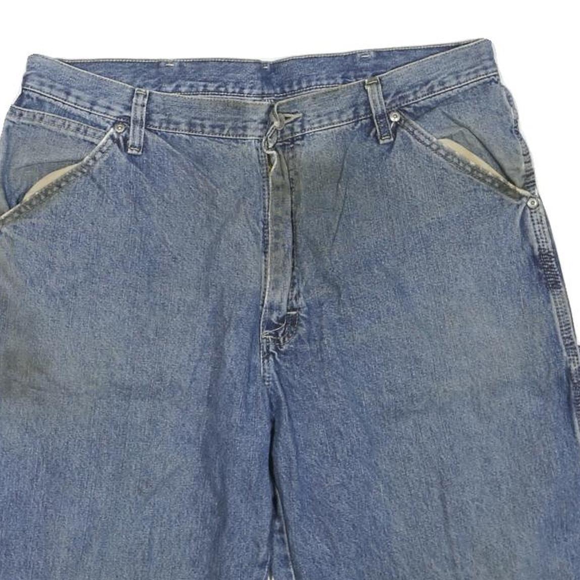 WRANGLER Mens Denim Blue Casual Shorts L W36 Cotton Blend Relaxed Fit Workwear