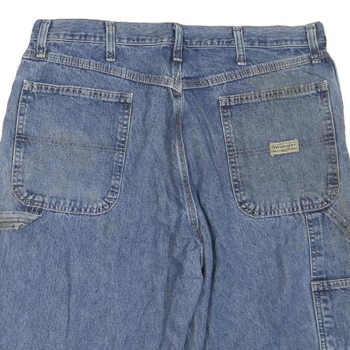 WRANGLER Mens Denim Blue Casual Shorts L W36 Cotton Blend Relaxed Fit Workwear