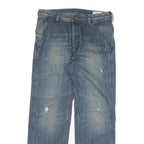 DIESEL Mens Jeans Blue Regular Straight Denim Medium W30 L30 Classic Zip Pocket