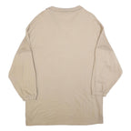 PUMA Womens Beige Cotton Blend Sweatshirt Collared XL Logo Casual Oversized