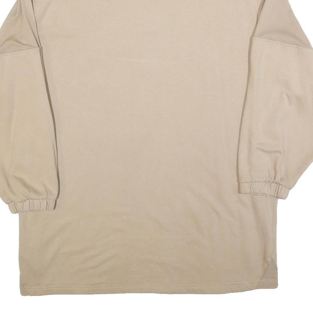 PUMA Womens Beige Cotton Blend Sweatshirt Collared XL Logo Casual Oversized