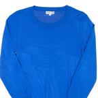 REISS Womens Jumper Blue Tight Knit 3/4 Sleeve M