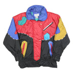 OTELLO PELLE Womens Red Black Multi Colourblock Zip Polyester Blend Jacket L