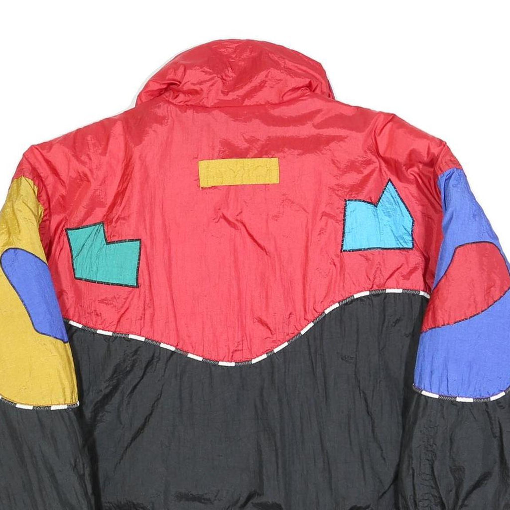 OTELLO PELLE Womens Red Black Multi Colourblock Zip Polyester Blend Jacket L