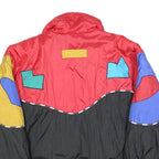 OTELLO PELLE Womens Red Black Multi Colourblock Zip Polyester Blend Jacket L