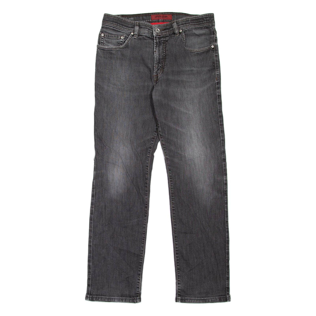 PIERRE CARDIN Deauville Mens Jeans Grey Regular Straight Stone Wash W31 L32