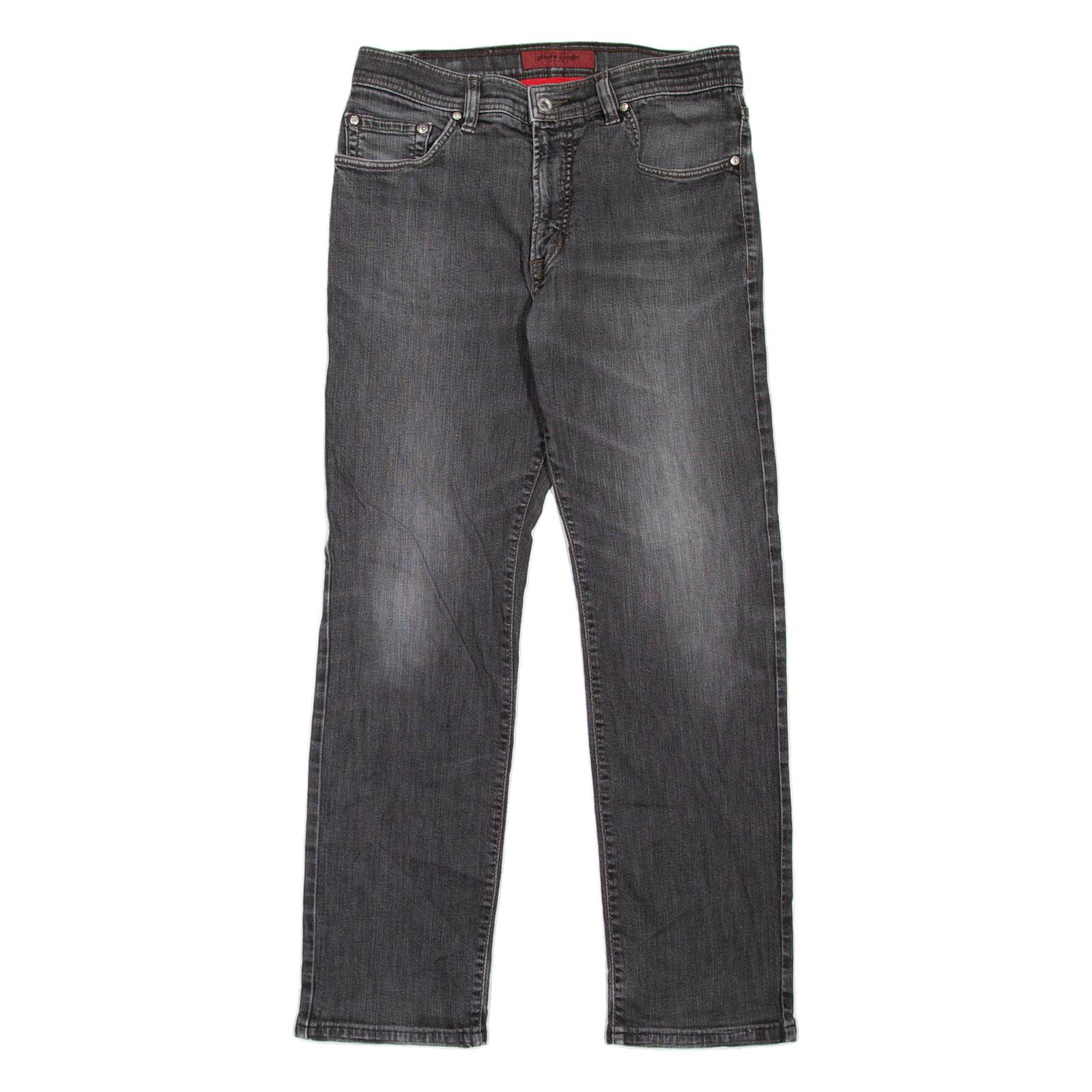 PIERRE CARDIN Deauville Mens Jeans Grey Regular Straight Stone Wash W31 L32