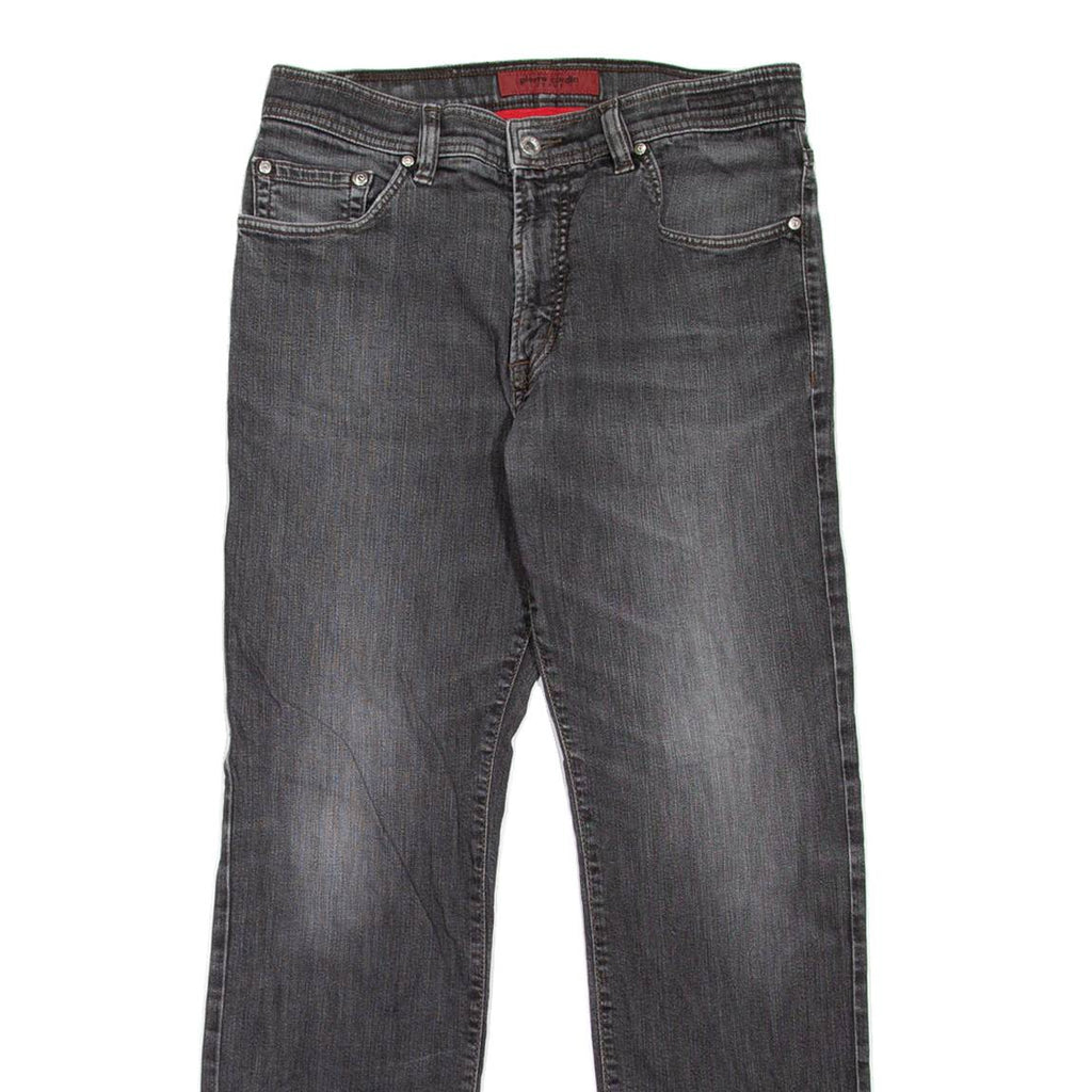 PIERRE CARDIN Deauville Mens Jeans Grey Regular Straight Stone Wash W31 L32