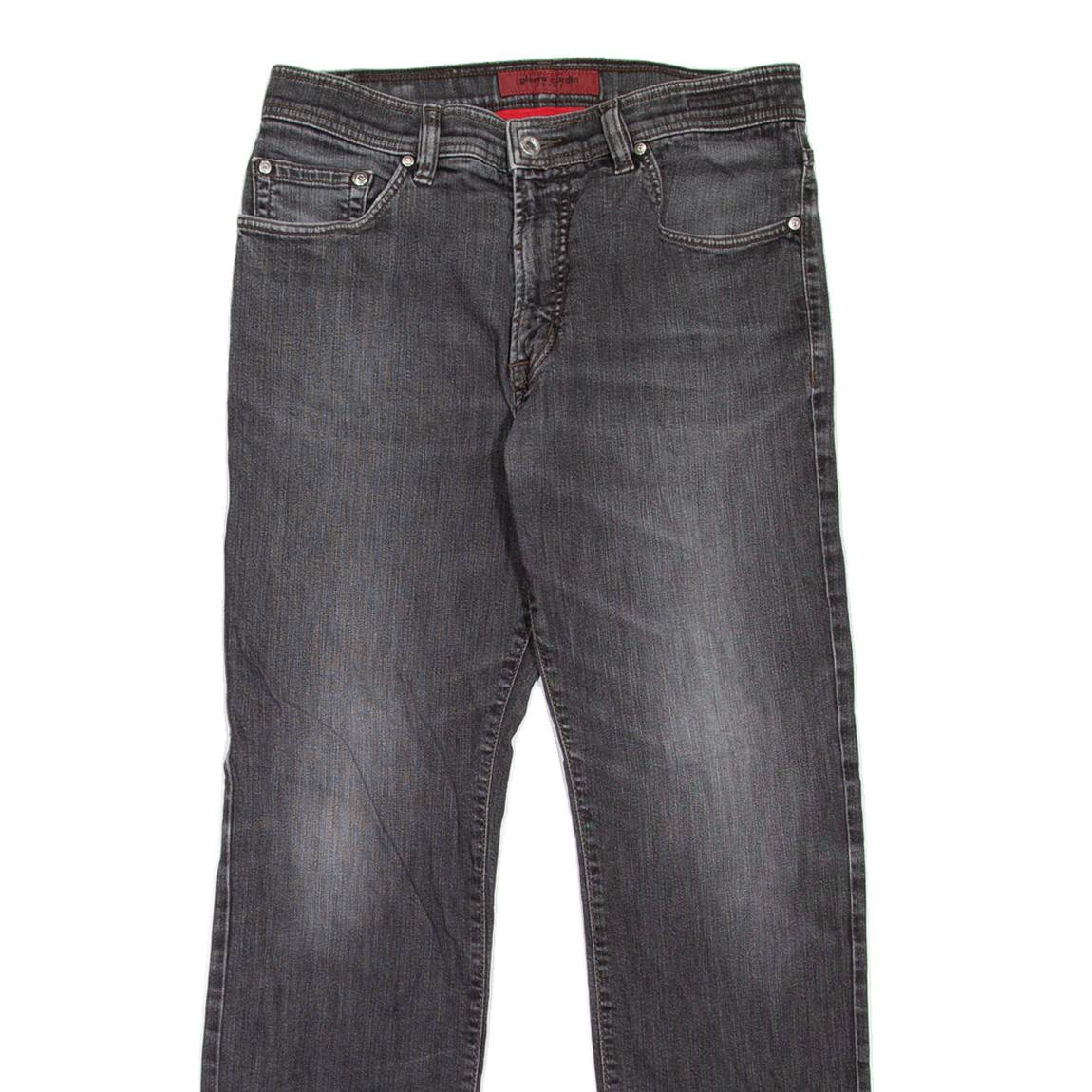 PIERRE CARDIN Deauville Mens Jeans Grey Regular Straight Stone Wash W31 L32