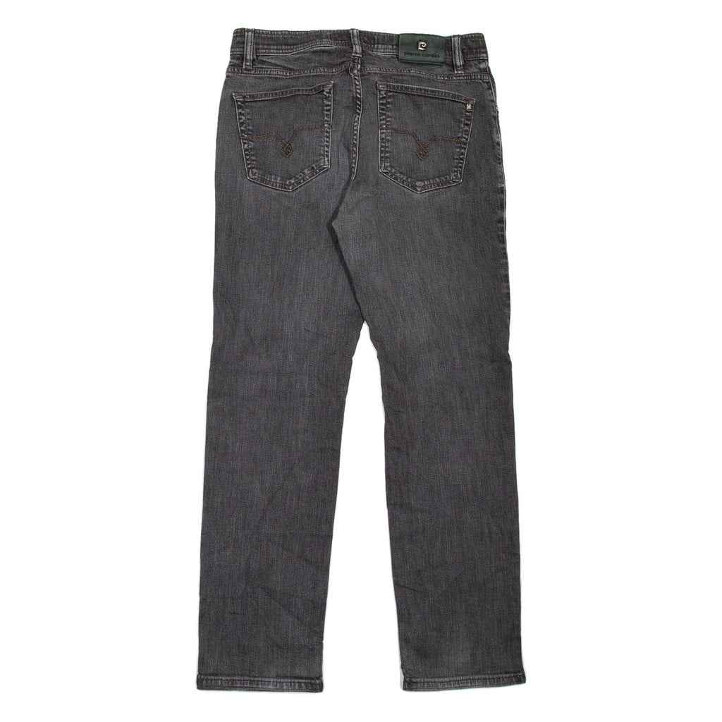 PIERRE CARDIN Deauville Mens Jeans Grey Regular Straight Stone Wash W31 L32