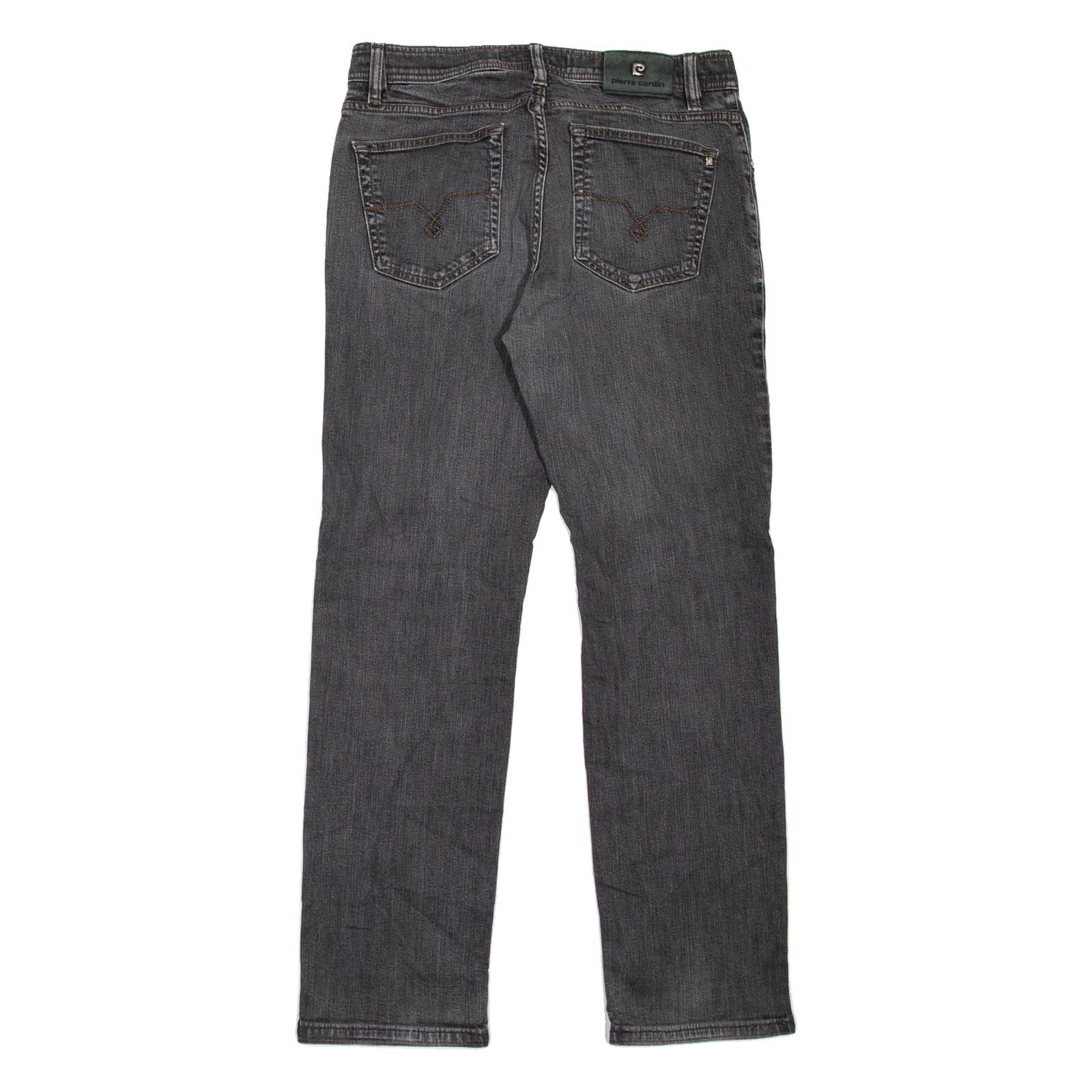 PIERRE CARDIN Deauville Mens Jeans Grey Regular Straight Stone Wash W31 L32