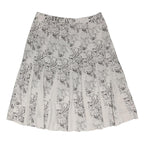 MAINE Womens Cream Printed Flare Knee Length Cotton Blend Skirt UK 14