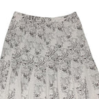 MAINE Womens Cream Printed Flare Knee Length Cotton Blend Skirt UK 14