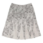MAINE Womens Cream Printed Flare Knee Length Cotton Blend Skirt UK 14