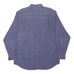 GUESS JEANS Mens Blue Check Shirt L Cotton Button Collar Long Sleeve Casual