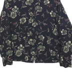 CHAUS Womens Black Floral Rayon Shirt Long Sleeve Collared S Elegant