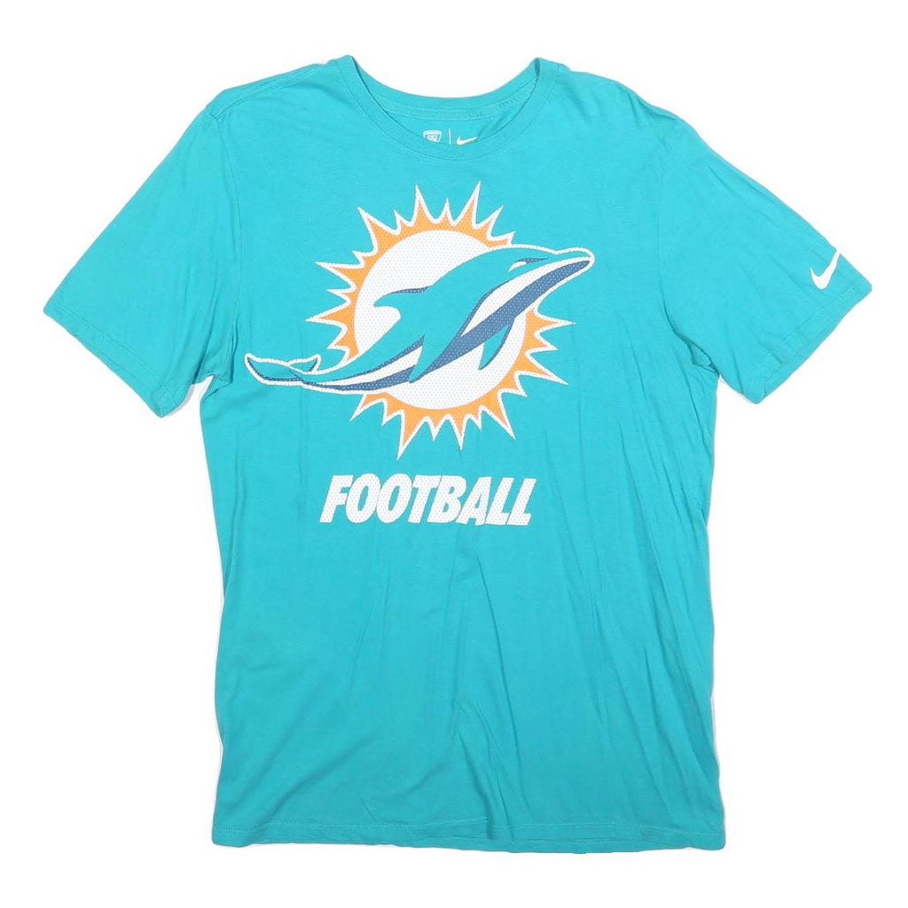 NIKE Mens Blue Football T-Shirt M Short Sleeve Crew Neck Logo Print