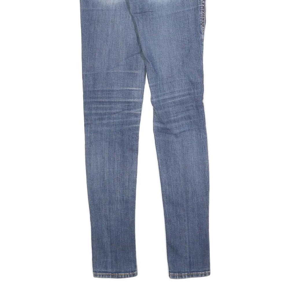 ROCK REVIVAL Womens Slim Fit Blue Denim Jeans W24 L30 Embroidered Pocket