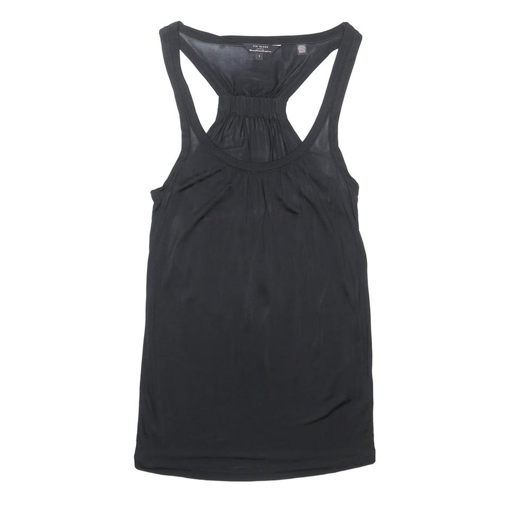 TED BAKER Womens Black Racer Back Vest Sleeveless S Viscose Comfortable