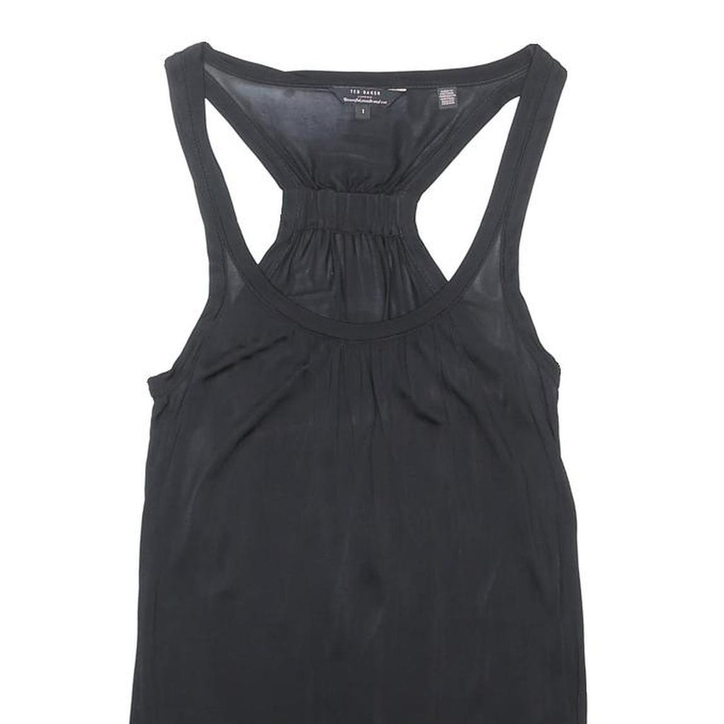 TED BAKER Womens Black Racer Back Vest Sleeveless S Viscose Comfortable