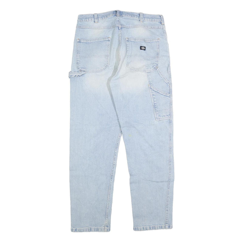 DICKIES Mens Light Blue Regular Fit Straight Denim Jeans W30 L28 Workwear Style
