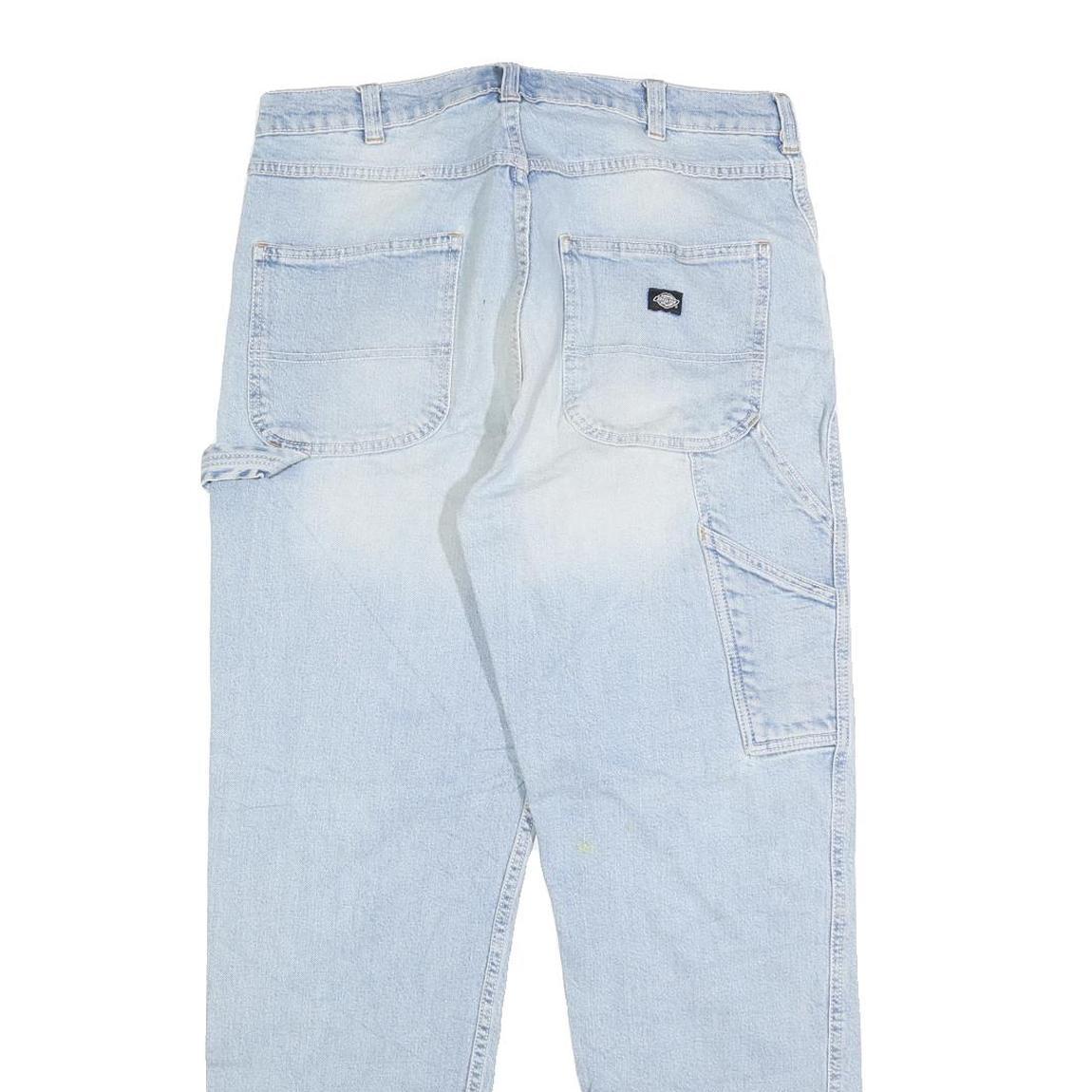 DICKIES Mens Light Blue Regular Fit Straight Denim Jeans W30 L28 Workwear Style