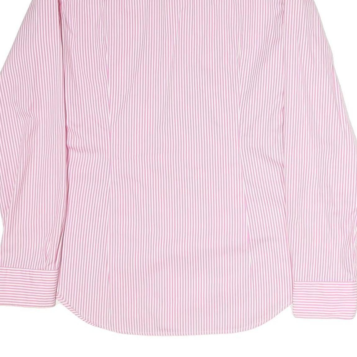 RALPH LAUREN SPORT Mens Pink & White Striped Cotton Shirt M Casual Classic