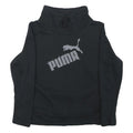 PUMA Womens Black Cotton Blend Crew Neck Sweatshirt M Logo Print